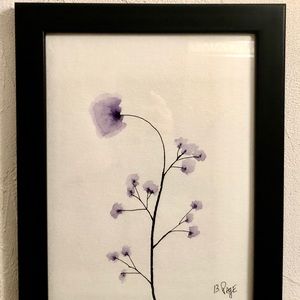 Original Art purple flowers nature painting